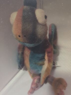 Jellycat Multicolor Velvet Chameleon Plush - Teal, Orange, Brown, Cream